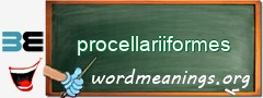 WordMeaning blackboard for procellariiformes